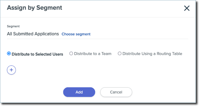 Click Choose a Segment to assign applicants in this Phase based on their Segment