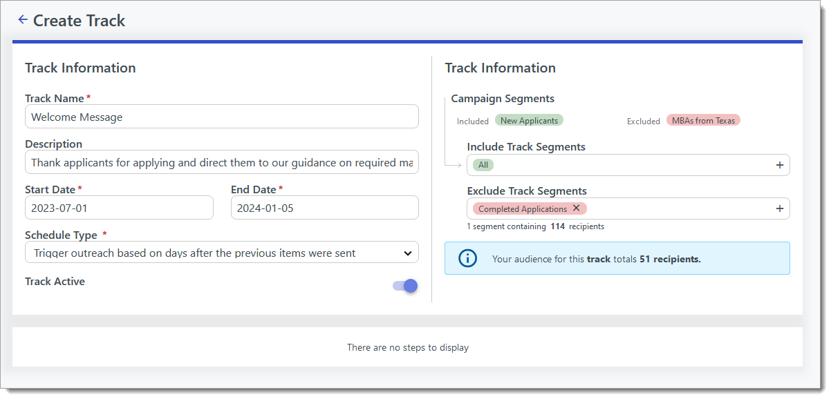 Add Track page