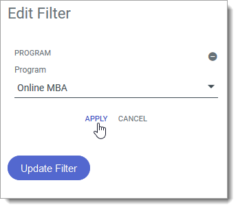 Applying a filter to a chart