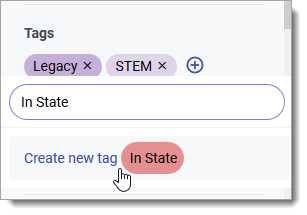 Creating a new tag