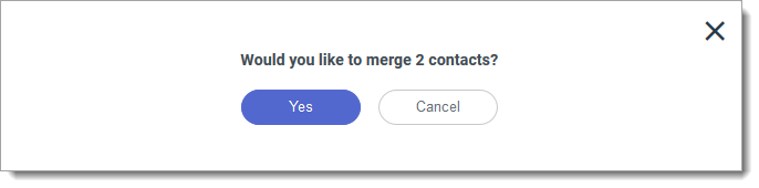 Confirmation to merge Contacts