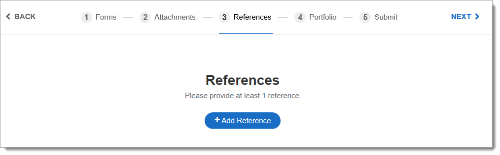 References page in the SlideRoom application