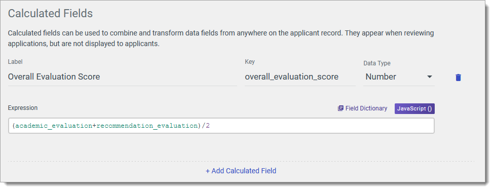 Working with a JavaScript Calculated Field