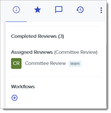 Completed Reviews on the Information Pane