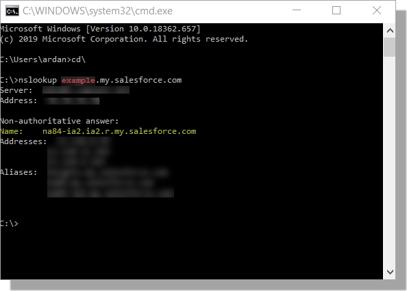 NS Lookup in Windows command prompt