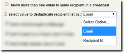 Deduplication Method selection in Legacy Email Builder