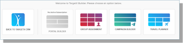 TargetX Builder menu example