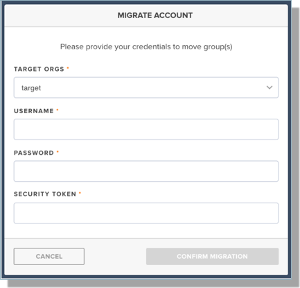 Migrate Account details