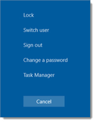 Click "Change a Password" from the Ctrl Alt Del menu