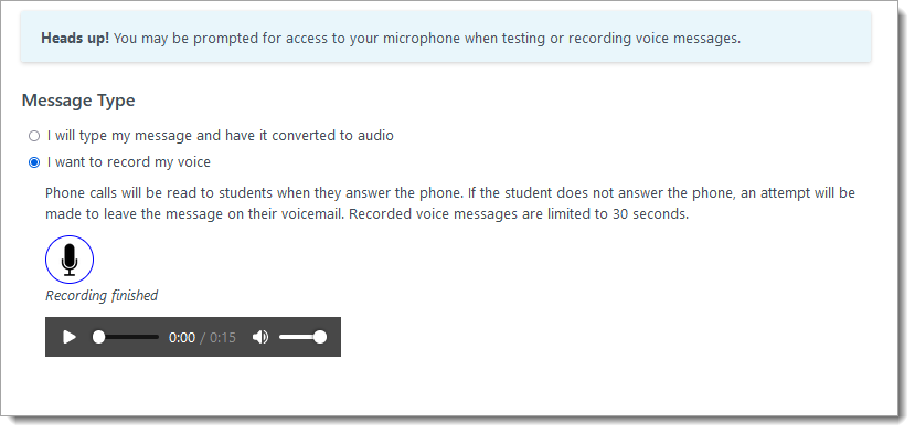 Sample voice message