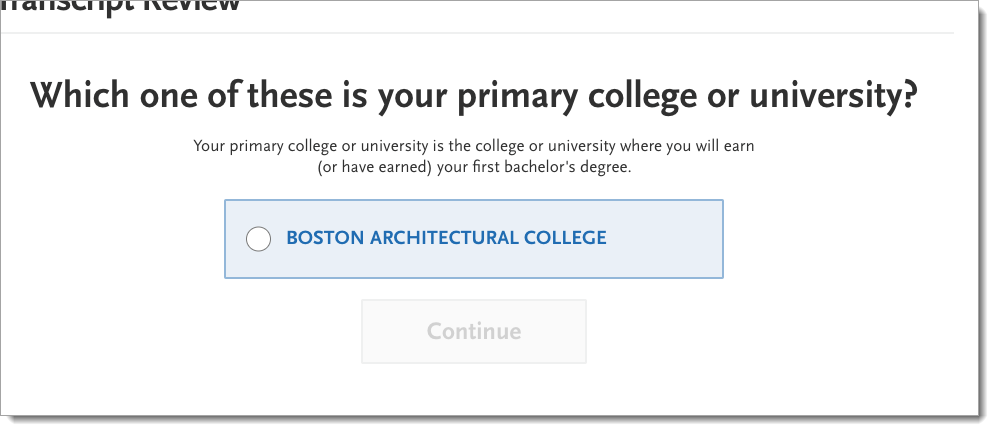 Primary College Application Question