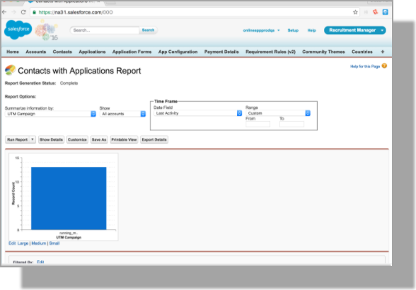 Contacts with Applications report