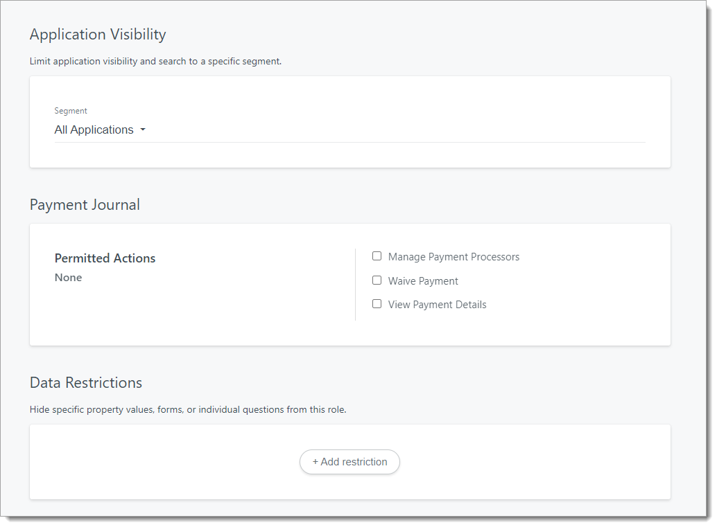 Application visibility settings for administrators