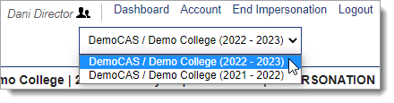 Select a cycle from the Cycle Switcher
