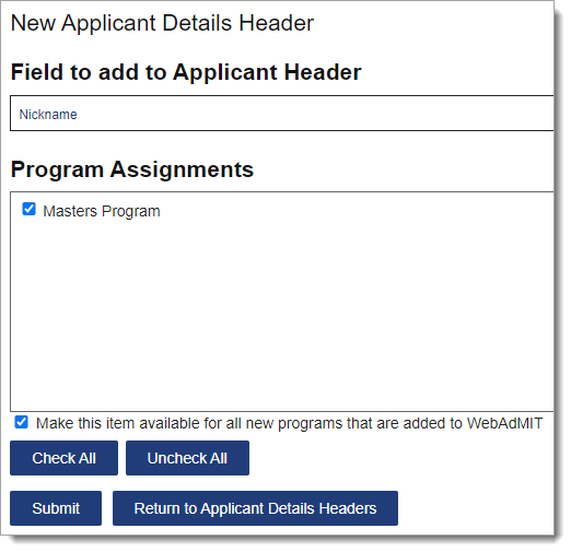 Add a nickname field to the Applicant Header template