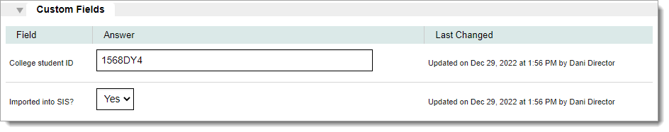 Update a text Custom Field and yes/no drop-down Custom Field on an individual applicant page