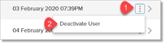 deactivate user menu option