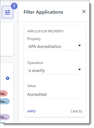 Applying the accreditation status filter