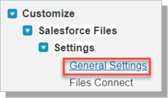 general settings menu option