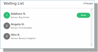 Waiting list when Advisor is ready for the Student