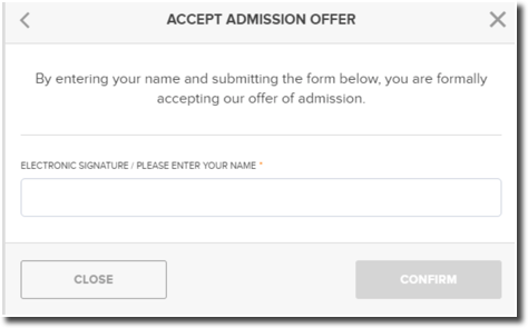 Accept Admission Offer