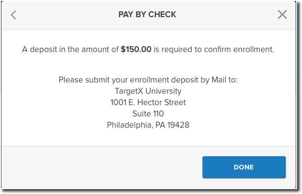 Pay by check option