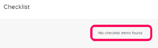 no checklist items text