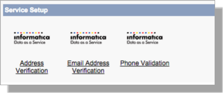 service setup screen