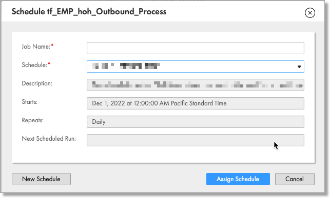 tf_EMP_hoh_Outbound_Process schedule screen