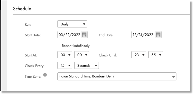 EMP to TX File Listener schedule window