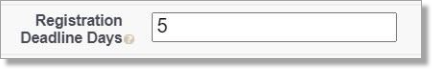 reg deadline days setting