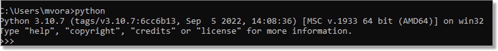 Integration Python installation command prompt