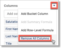TargetX remove all columns
