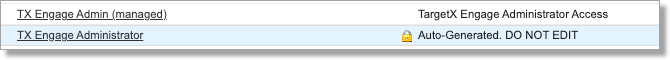 TargetX Engage Admin Permisssions example