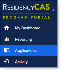 ResidencyCAS Program Portal Navigation Menu.png