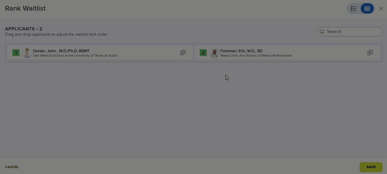 ResidencyCAS Interview Portal - Manage Rank Waitlist.gif