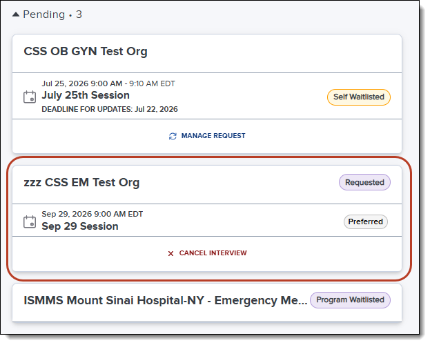 ResidencyCAS Interview Portal - Pending Sessions.png