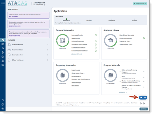 RN CAS App Portal Chat Button Previous Jul 2026.png