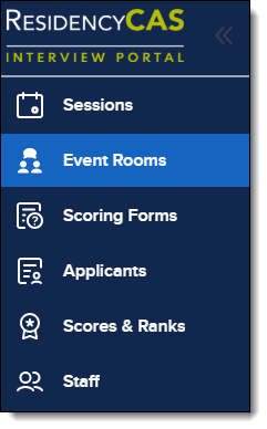 ResidencyCAS Interview Portal - Event Rooms Panel.png