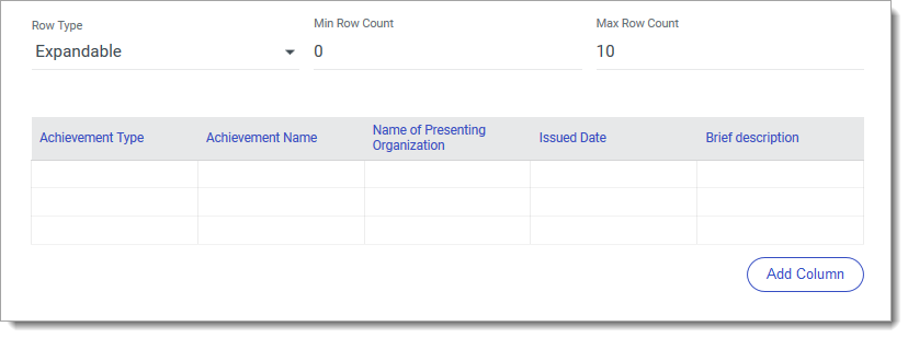 Adding a table to a form