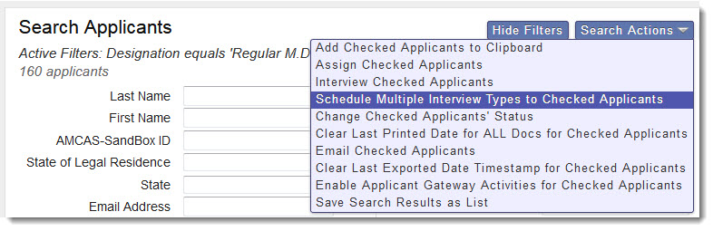 Multiple Interview selection