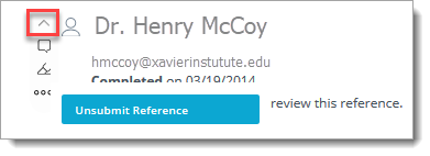 Unsubmitting a reference to the application by using the Unsubmit Reference button