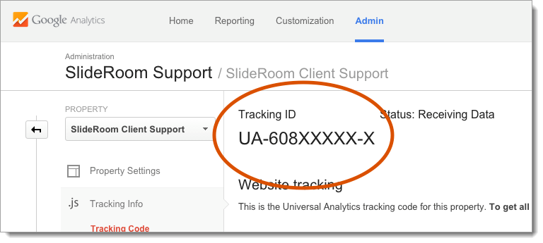 Google Analytics tracking ID