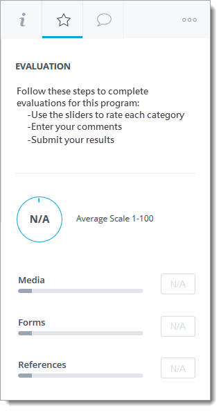 Application evaluation panel