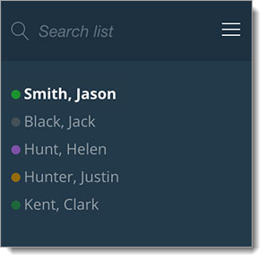 Close up of application search bar to find applicants