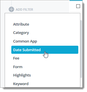 Filter data point options to be used to filter applicants