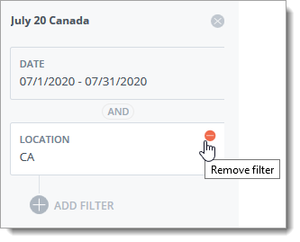 Modify saved view option by removing the filter