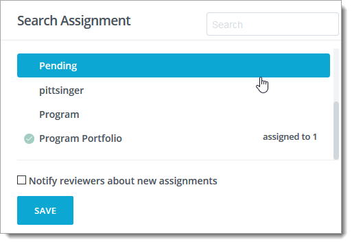 Select the saved view options to assign to other reviewers