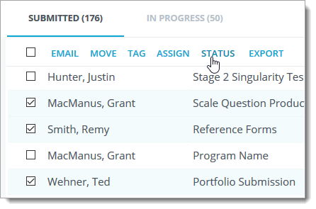 Batch status change