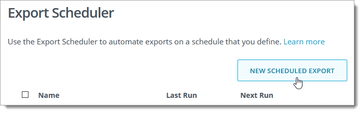 new scheduled export button